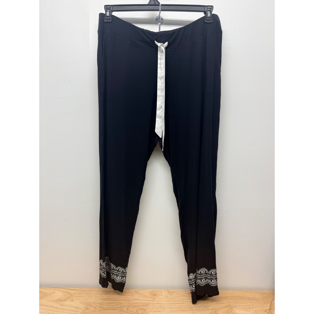 Soma Pajama Set Womens XL Black White Medallion Print Tunic Pants Lounge 2pc #49 - Picture 7 of 7